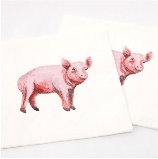 Arkansas pigs paper napkins, Arkansas pigs tailgate napkins