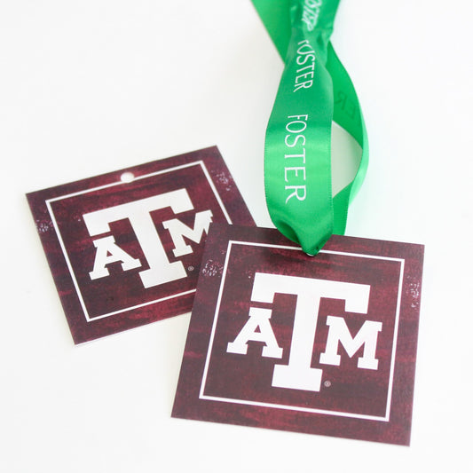 Texas A&M Collegiate Gift tags by FOSTER. Perfect for graduation gifts.