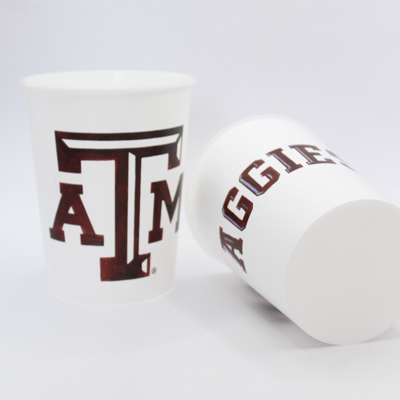Texas A&M logo plastic cup set
