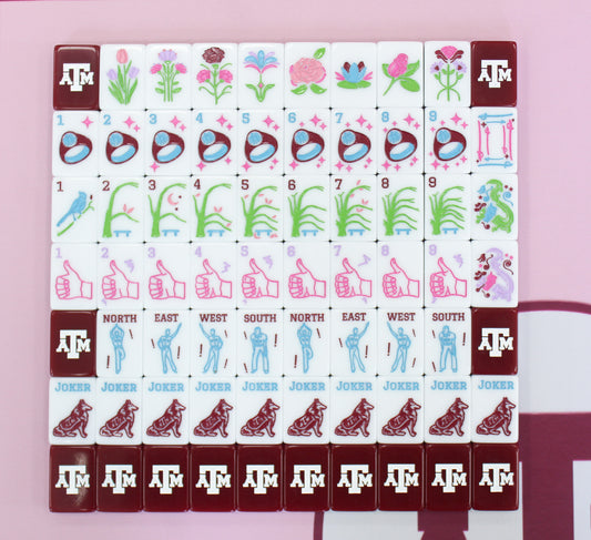 The Gig 'Em Line Mahjong Tiles