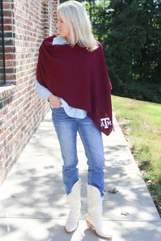 Texas A&M Collegiate Cashmere Poncho by FOSTER