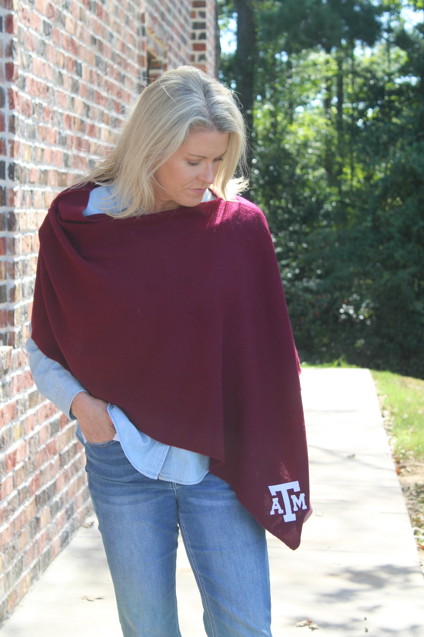 Texas A&M Collegiate Cashmere Poncho by FOSTER