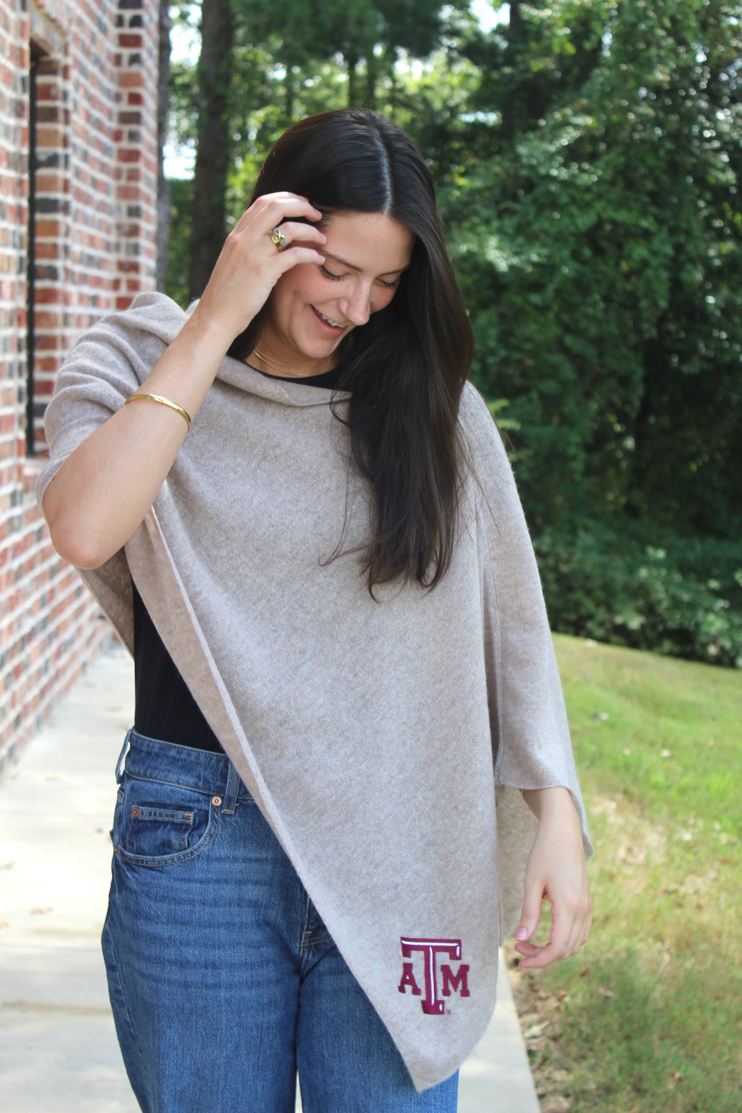 Texas A&M Collegiate Cashmere Poncho by FOSTER