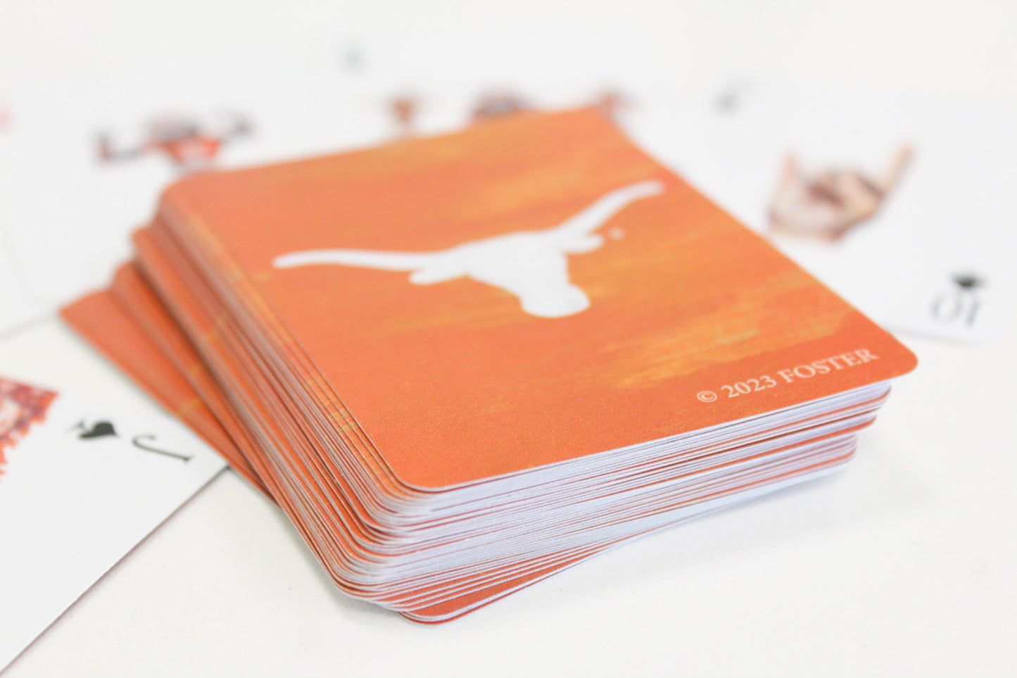 UT Austin playing cards. FOSTER.