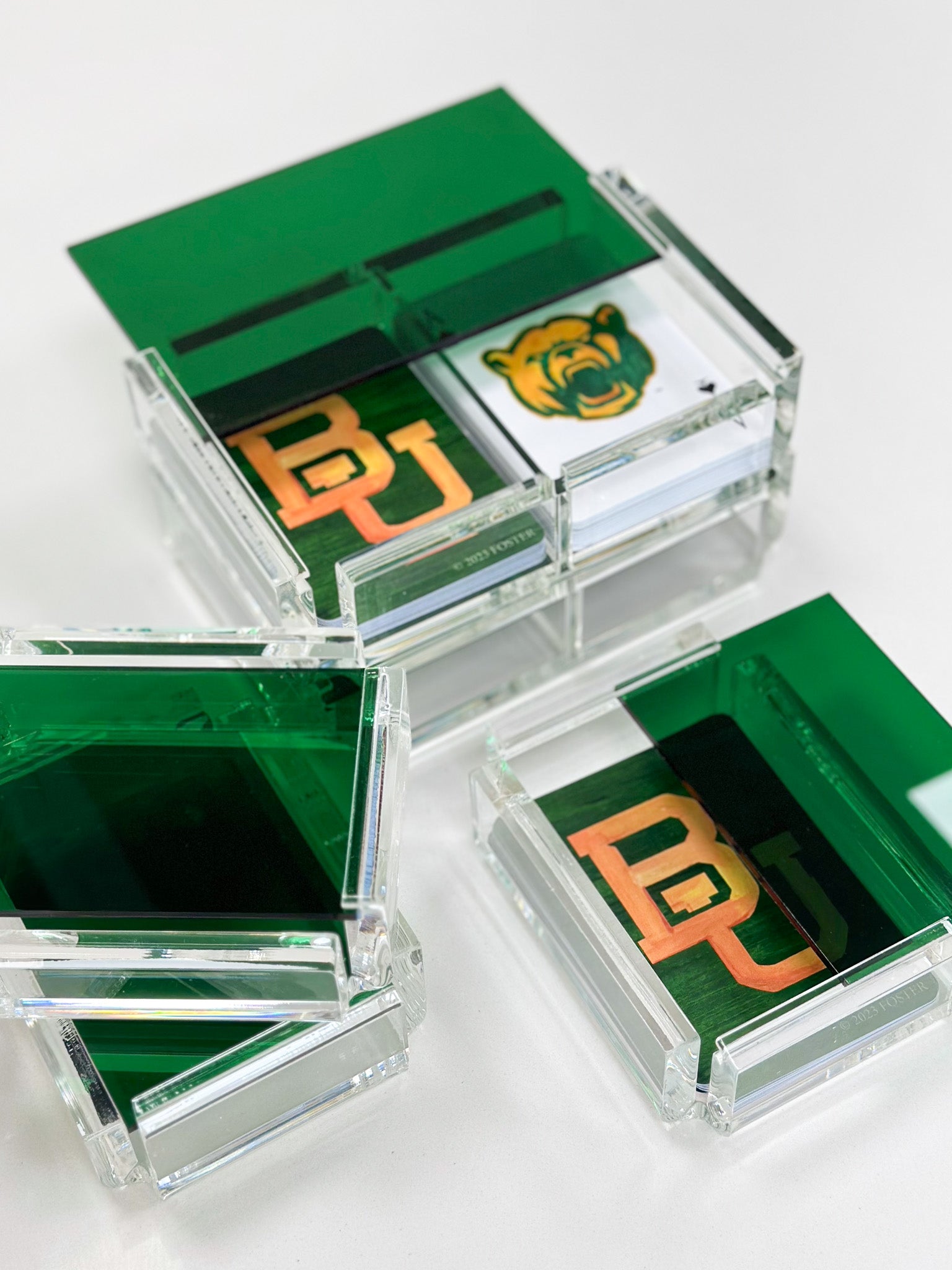 Green Acrylic Playing Cards Cases