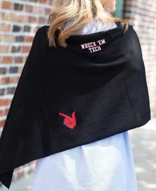 Texas Tech Collegiate Cashmere Poncho by FOSTER