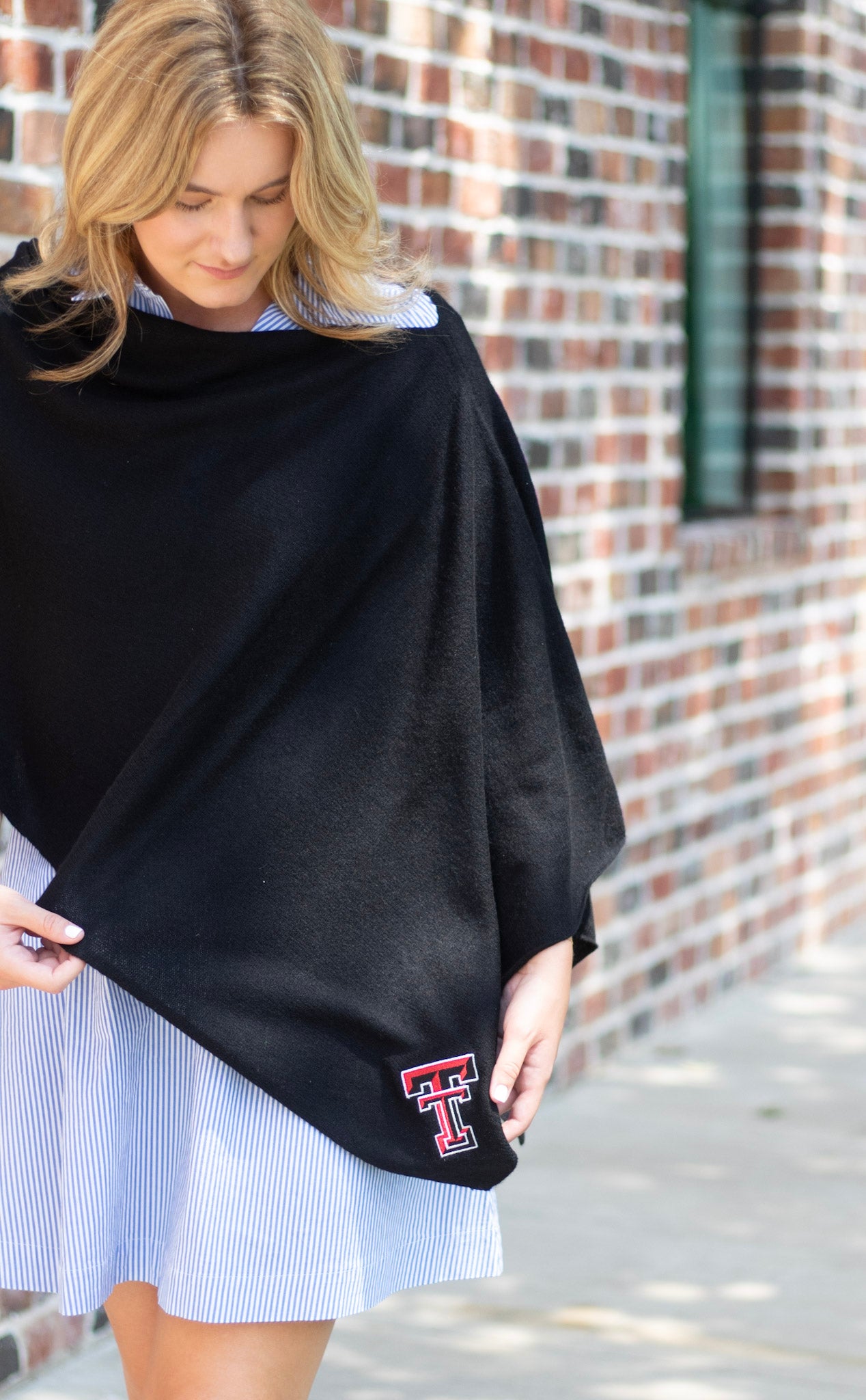 Texas Tech Collegiate Cashmere Poncho by FOSTER