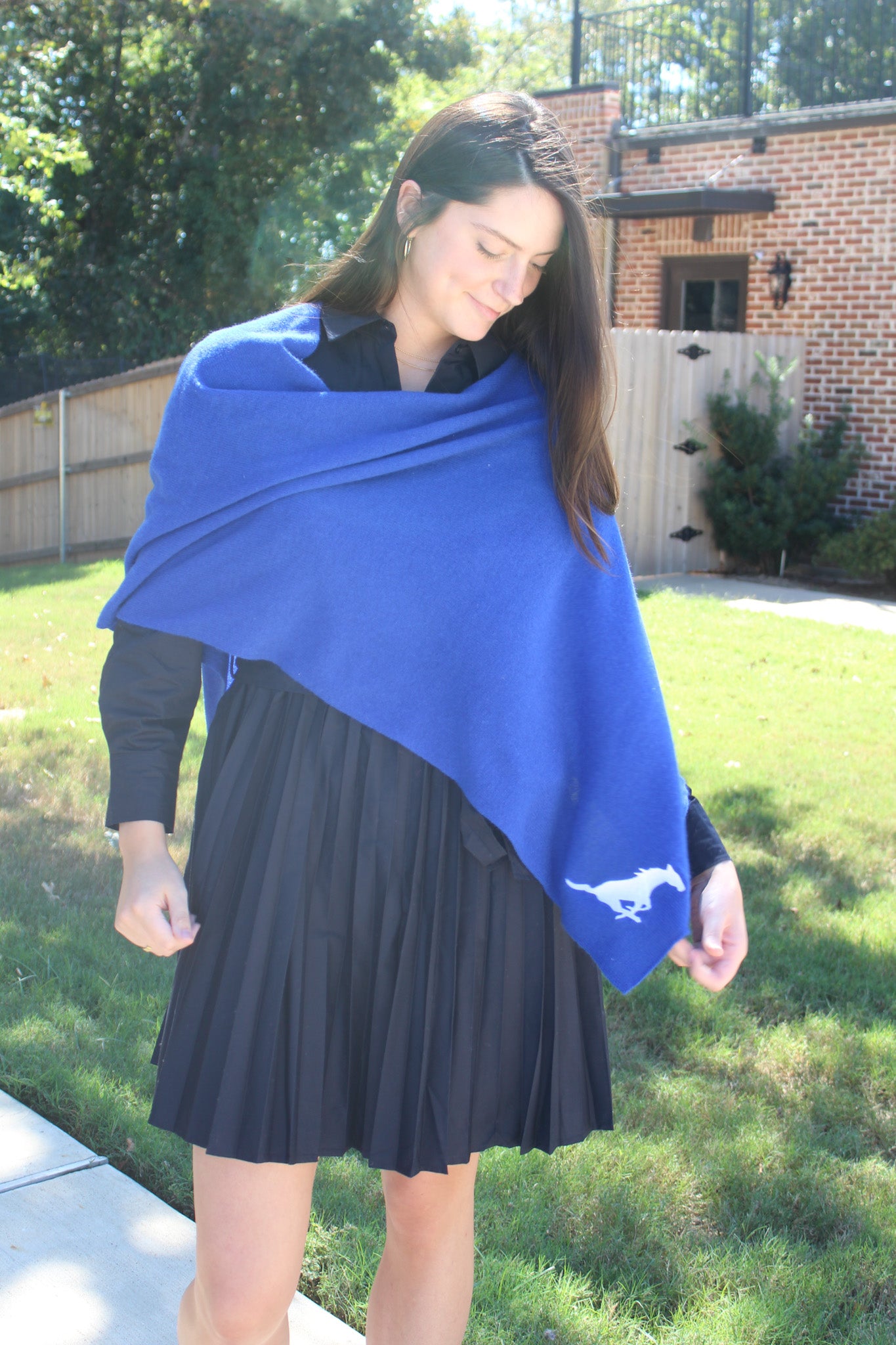 SMU Collegiate Cashmere Poncho by FOSTER