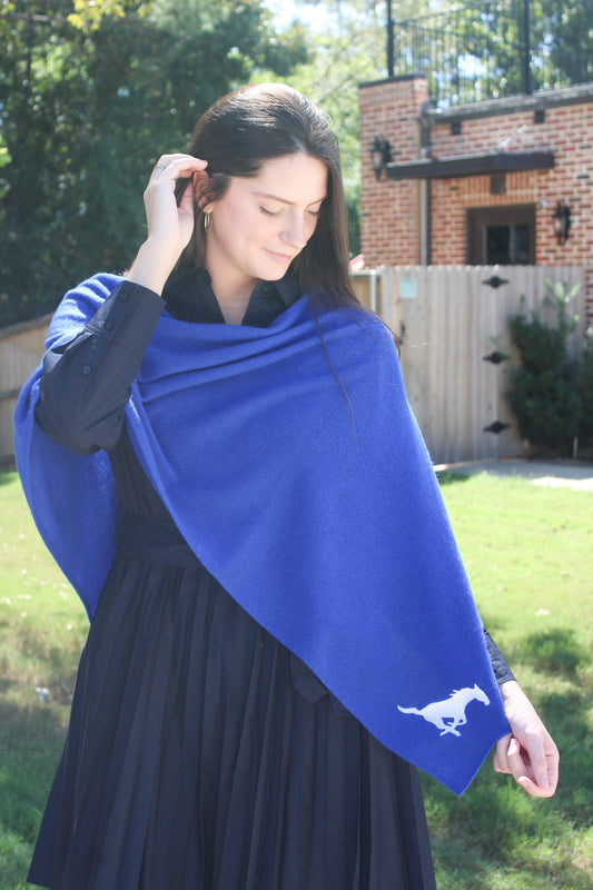 SMU Collegiate Cashmere Poncho by FOSTER