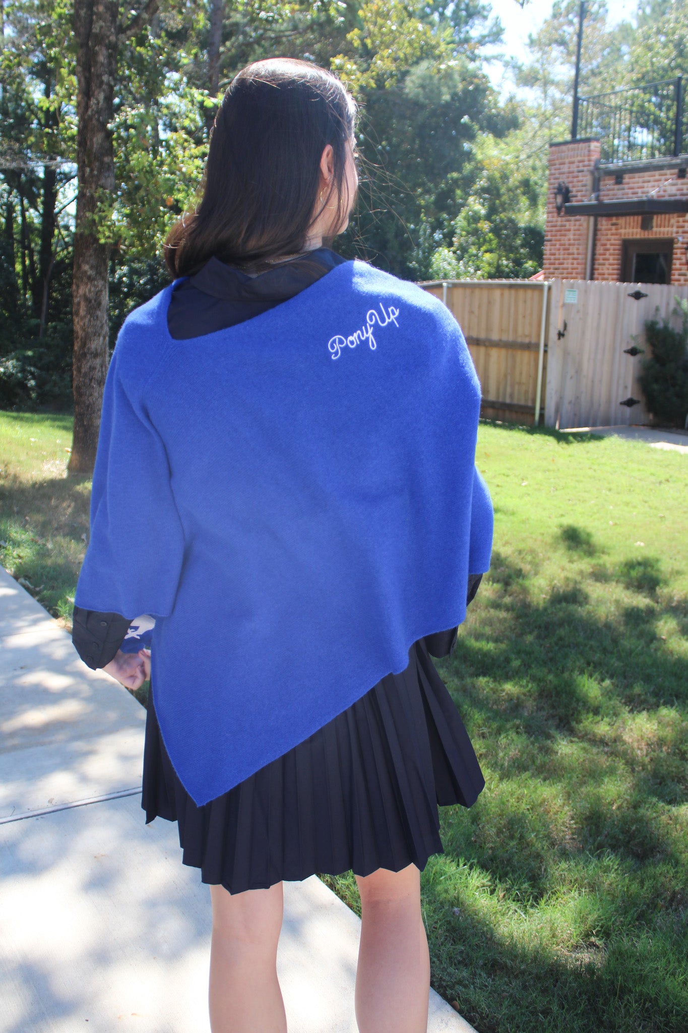 SMU Collegiate Cashmere Poncho by FOSTER