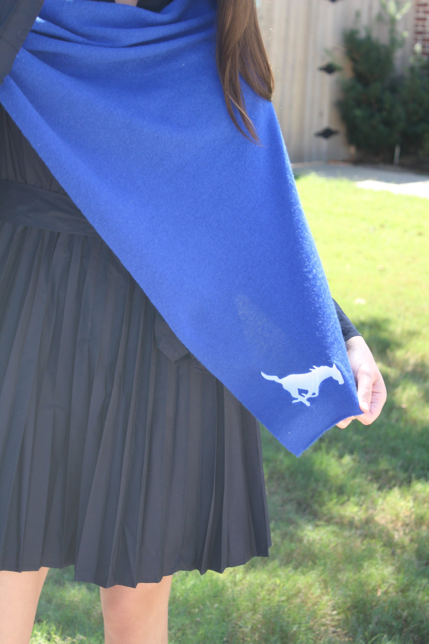 SMU Collegiate Cashmere Poncho by FOSTER