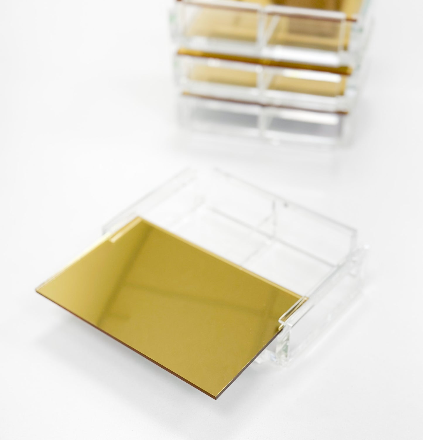 Gold Metallic Acrylic Double Deck Card Case
