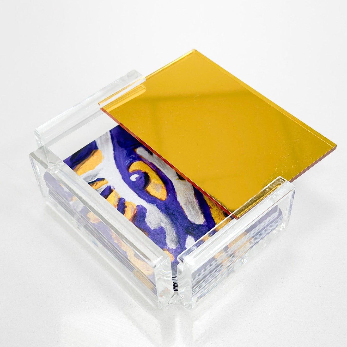 Gold Metallic Acrylic Single Deck Card Case