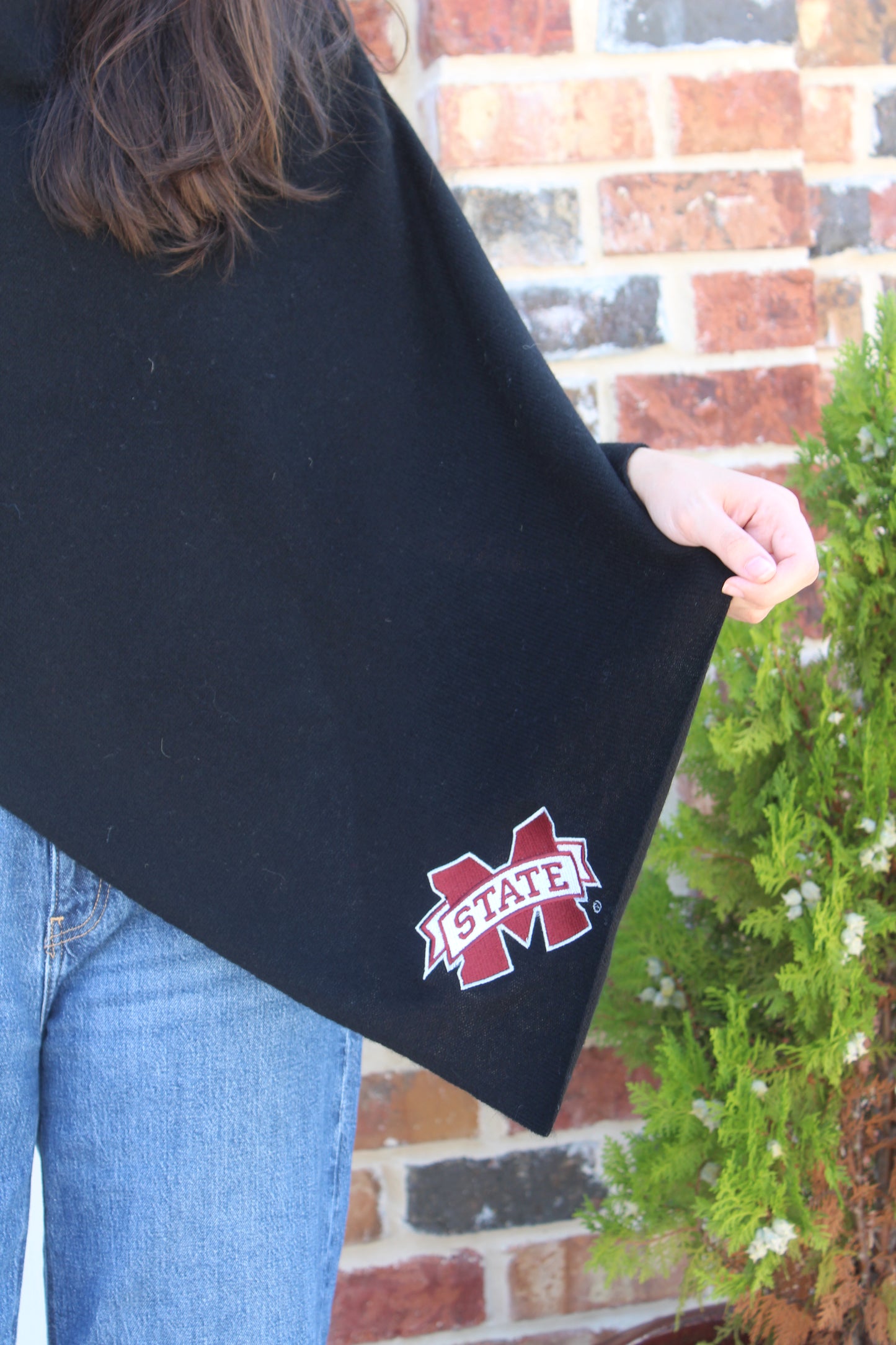 MS State Collegiate Cashmere Poncho by FOSTER