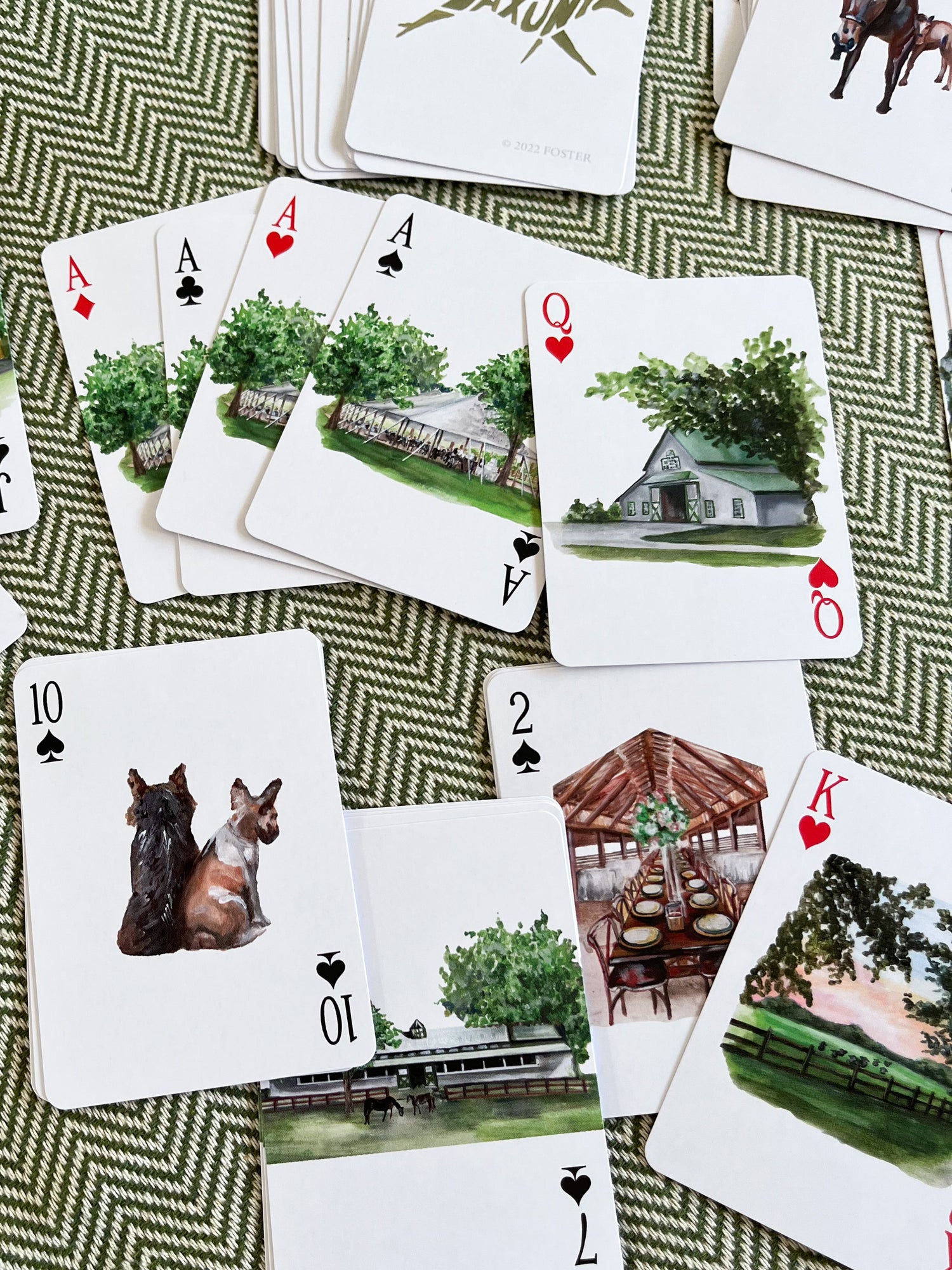 FOSTER Custom playing cards for Saxon Horse Farm.