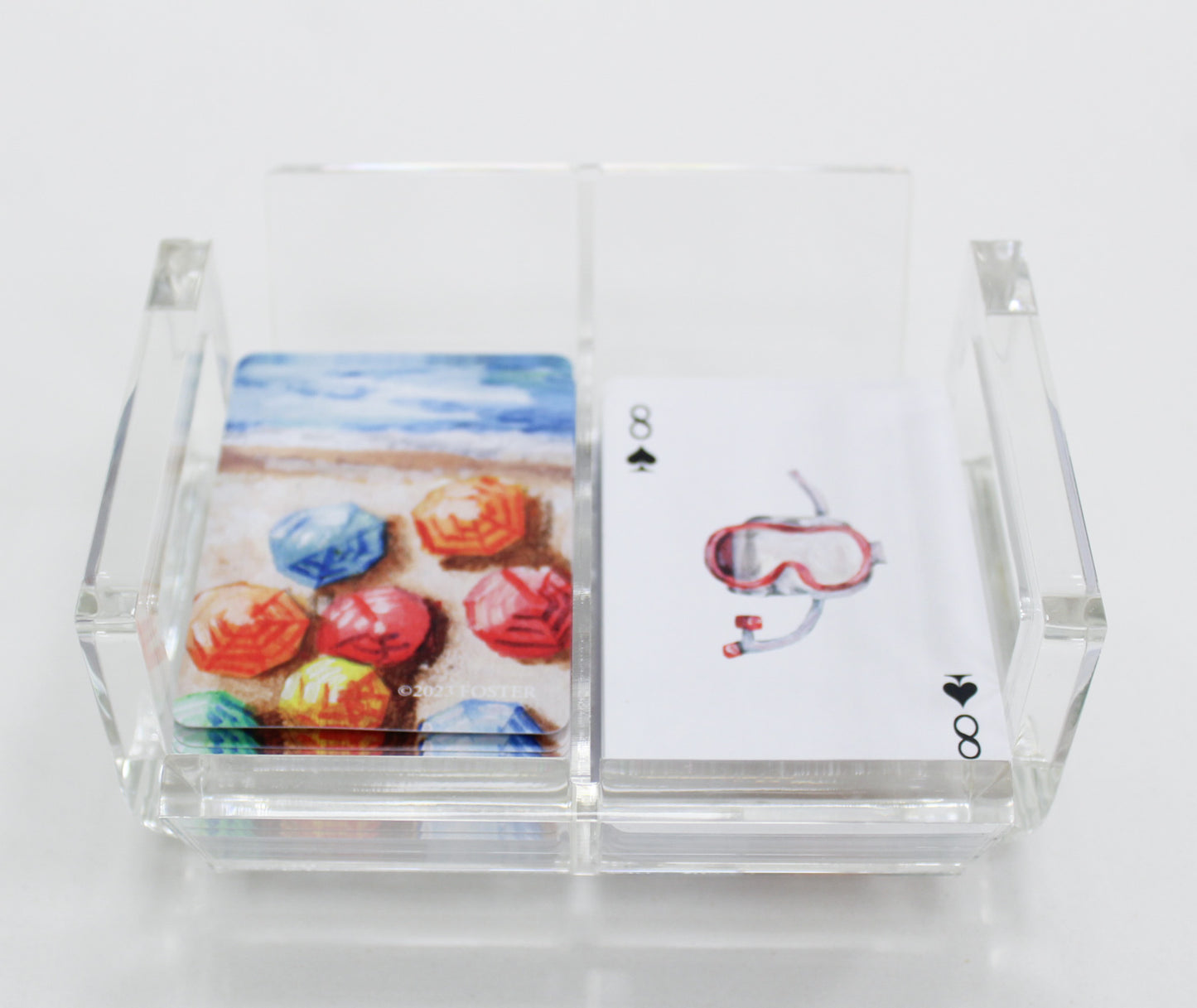 clear acrylic canasta playing card case