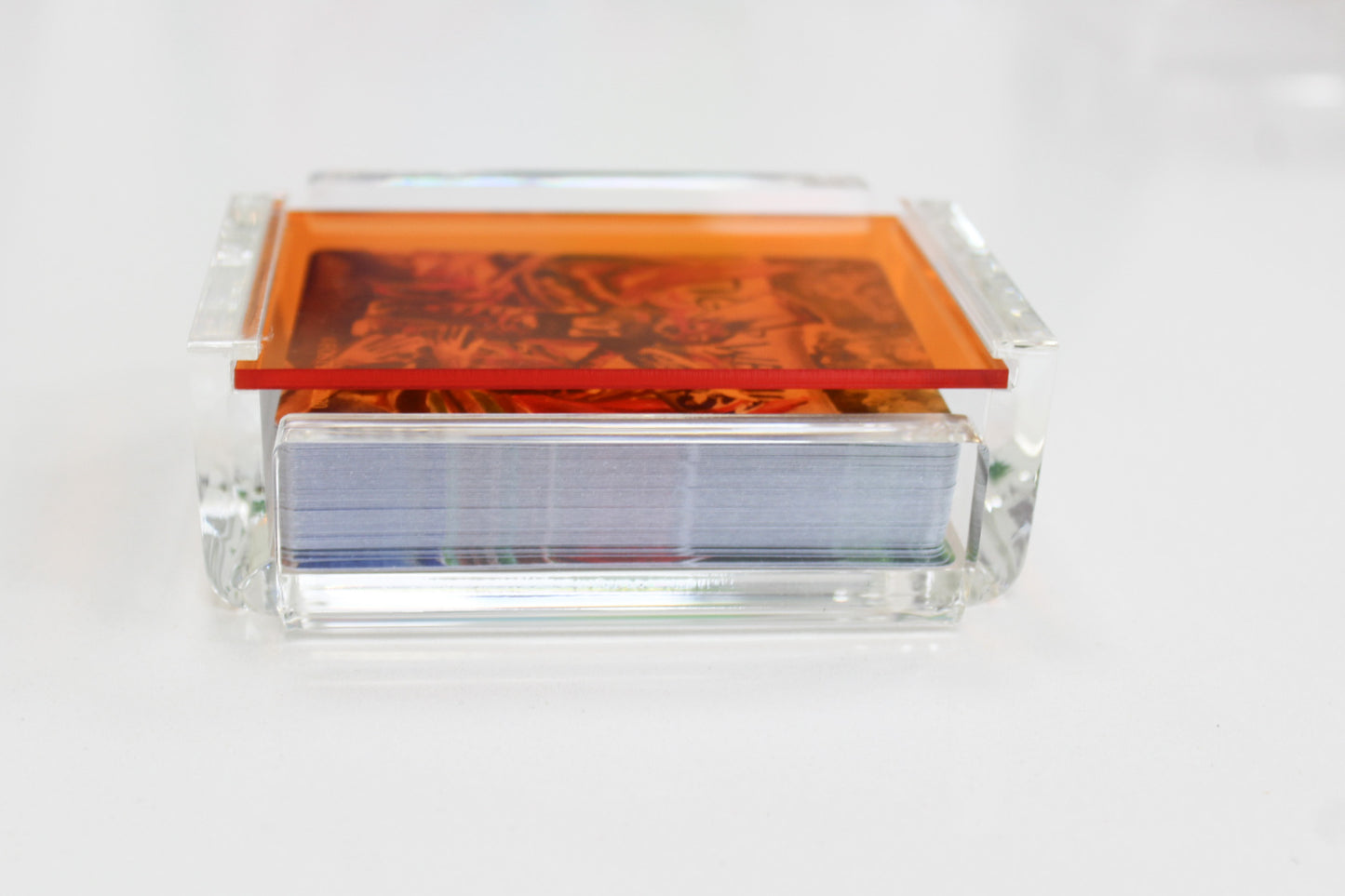 Orange Acrylic Single Deck Card Case
