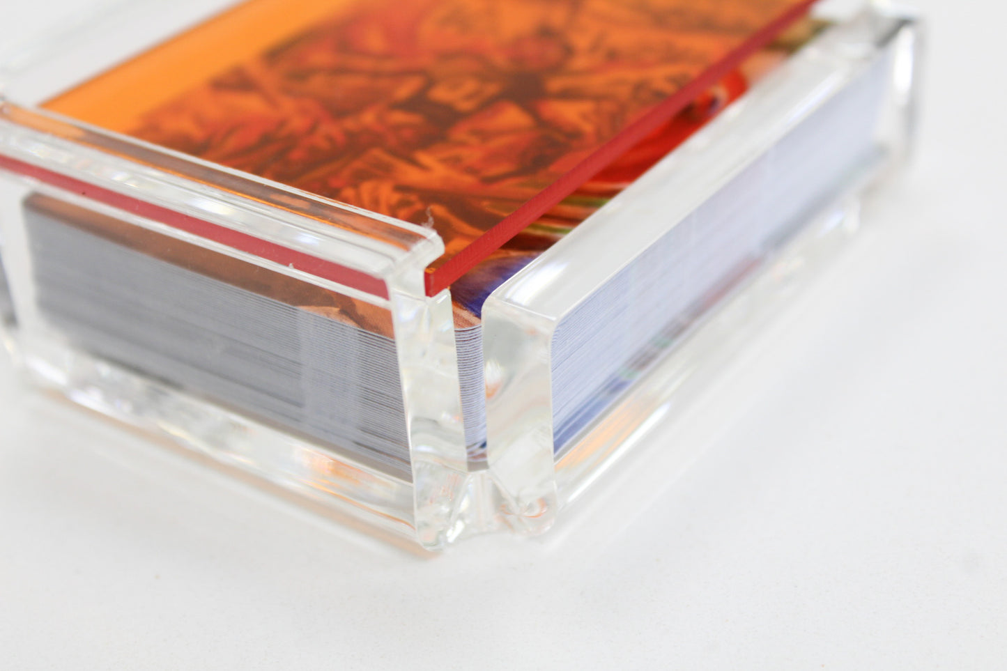 Orange acrylic playing card case from FOSTER