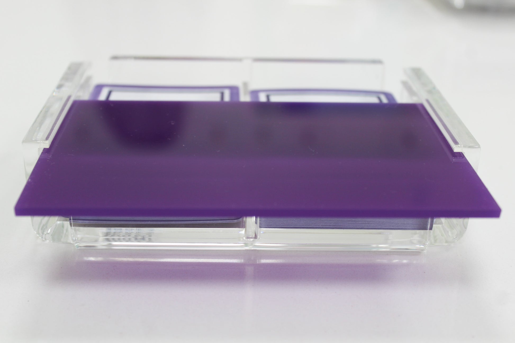 purple acrylic playing card case