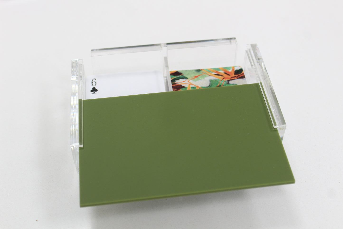 green playing card case