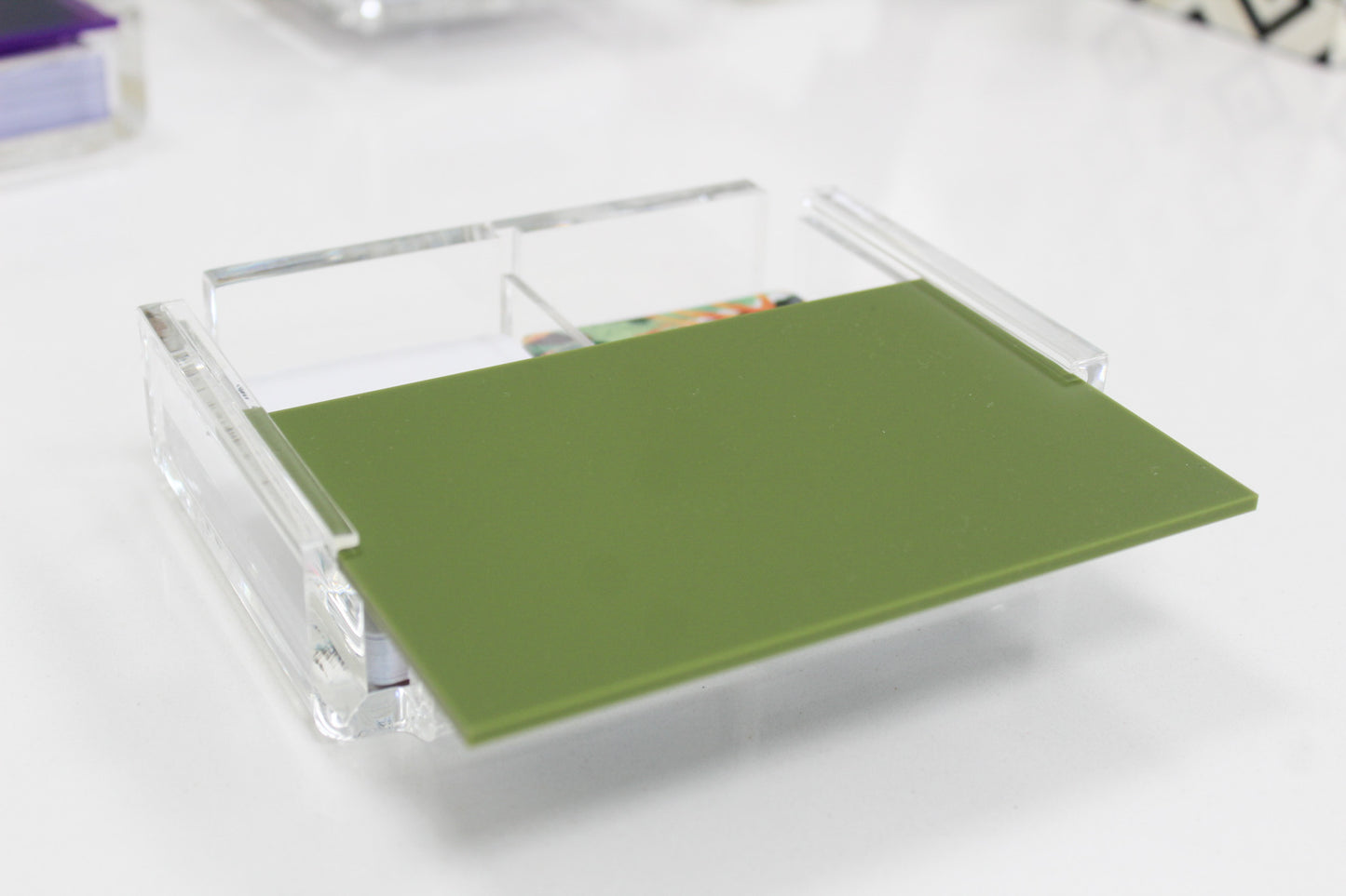 Olive Green acrylic card case