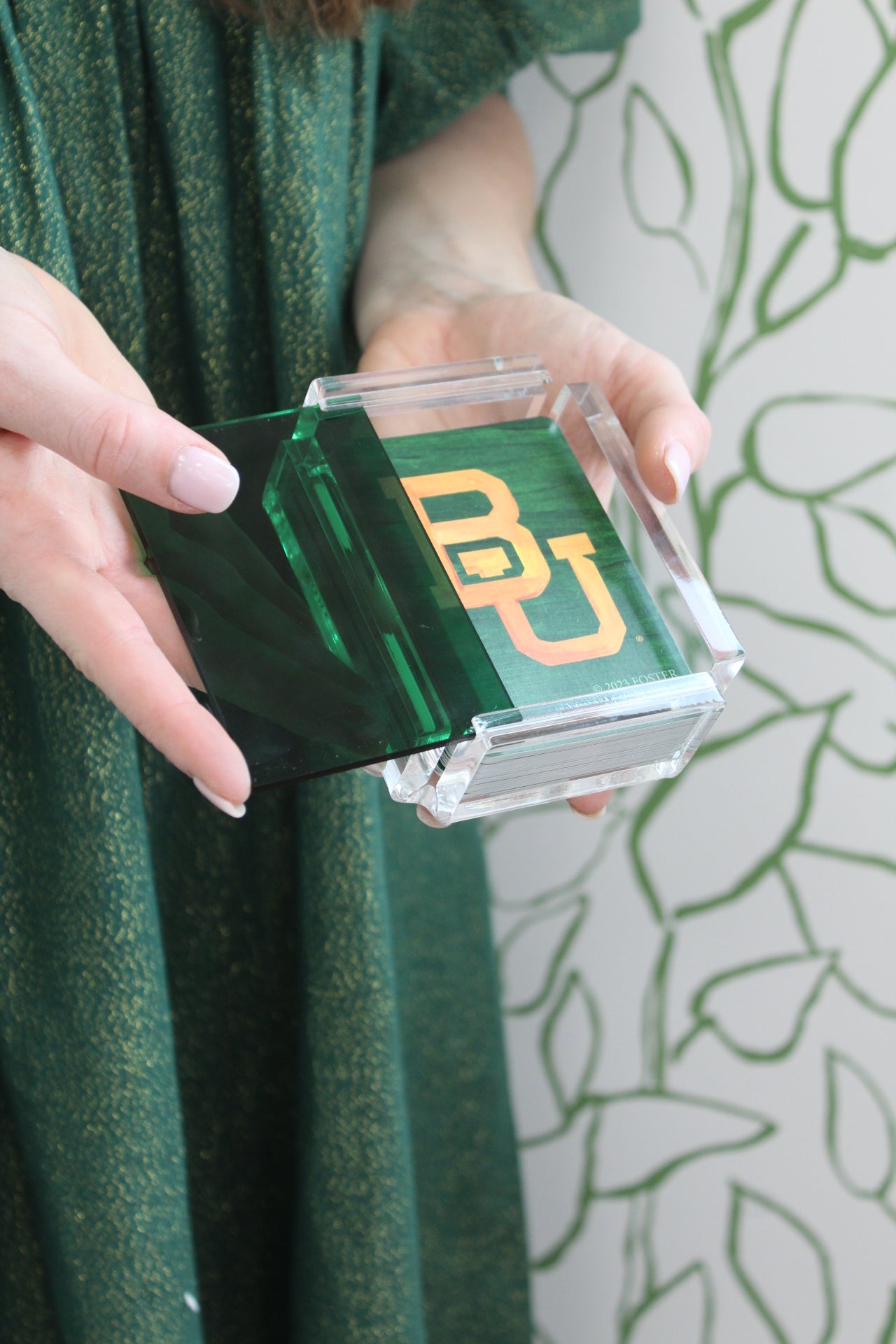 Baylor playing cards and acrylic case
