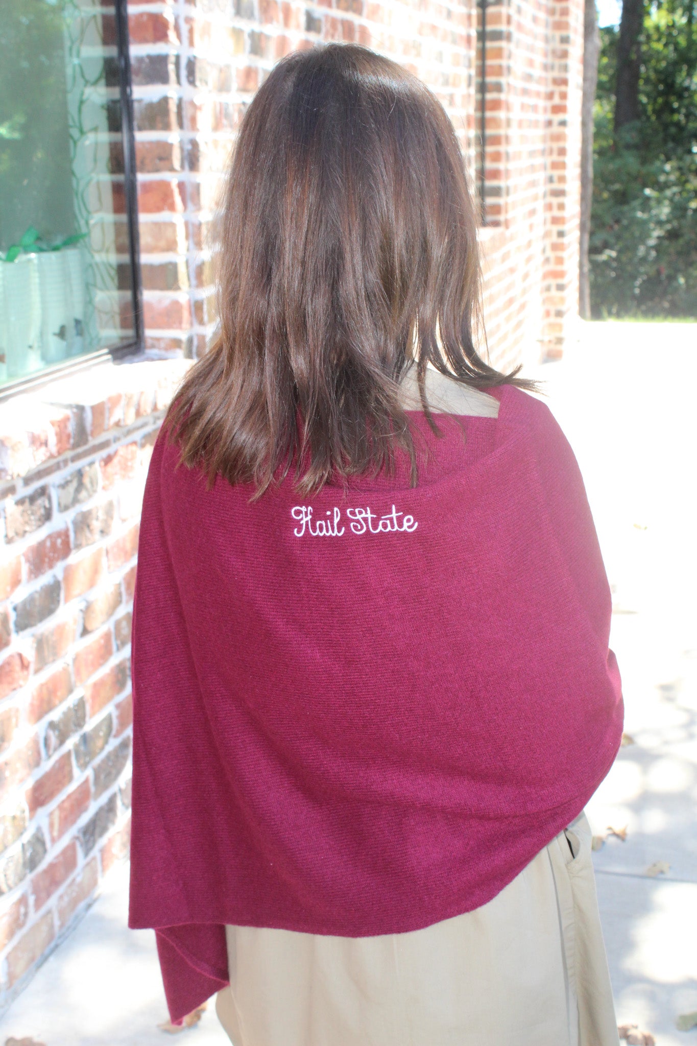 MS State Collegiate Cashmere Poncho by FOSTER