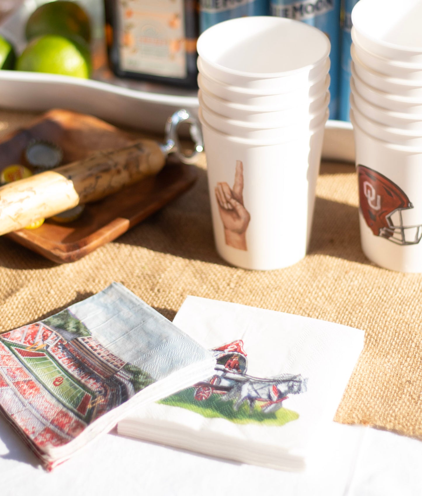 Gaylord Family- Oklahoma Memorial Stadium Napkin Set