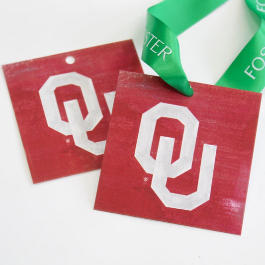 University of Oklahoma (OU) gift tag set by FOSTER. Perfect for gifts and graduations.