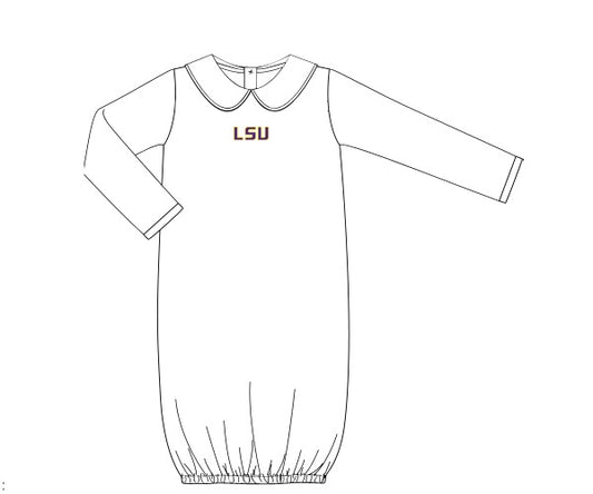 Officially Licensed Knit LSU Baby Gown