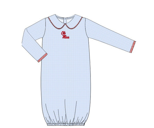 Officially Licensed Knit Ole Miss Baby Gown