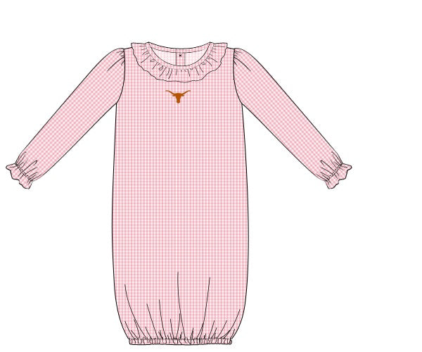 Officially Licensed Knit Ruffled UT Baby Gown