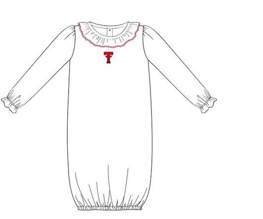 Officially Licensed Knit Texas Tech Ruffle Baby Gown