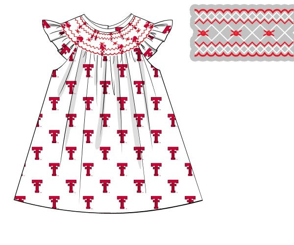 Officially Licensed Smocked Texas Tech Dress