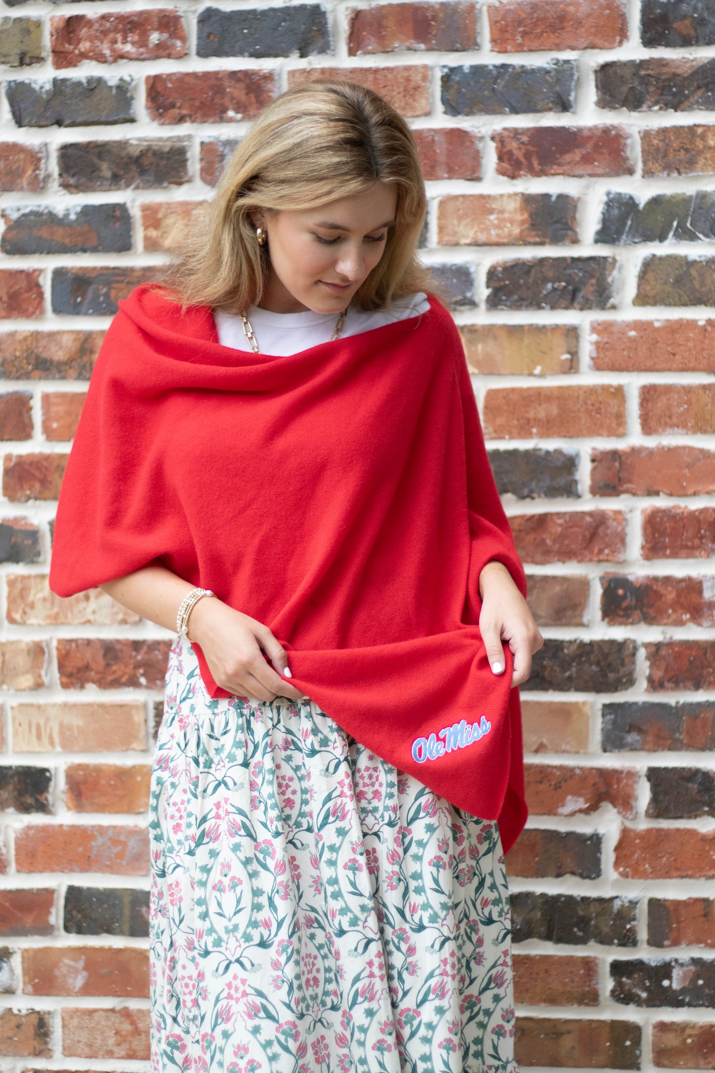 Ole Miss Rebels Collegiate Cashmere Poncho by FOSTER