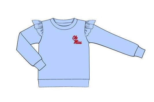 Officially Licensed Ole Miss Ruffled SweatshirtOfficially Licensed Ole Miss Ruffled Sweatshirt