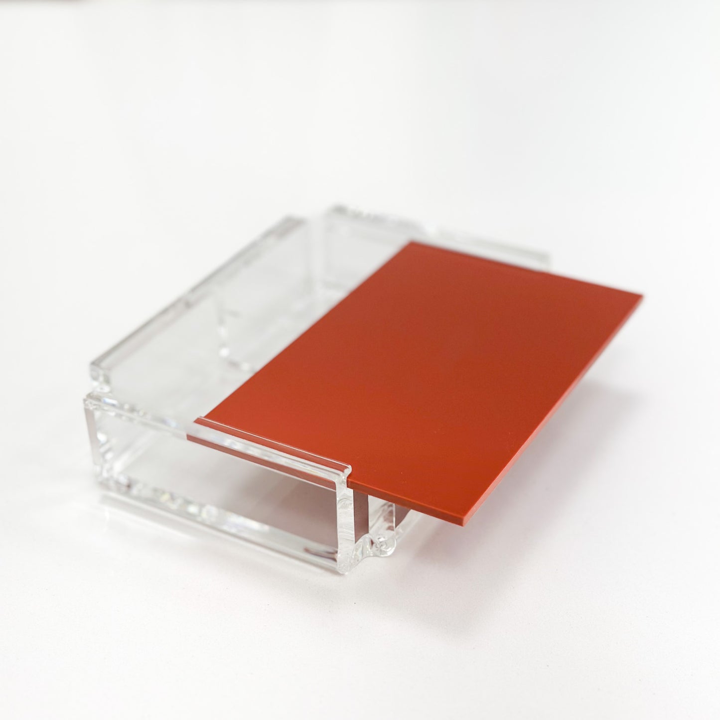 Burnt Orange Acrylic Double Deck Card Case