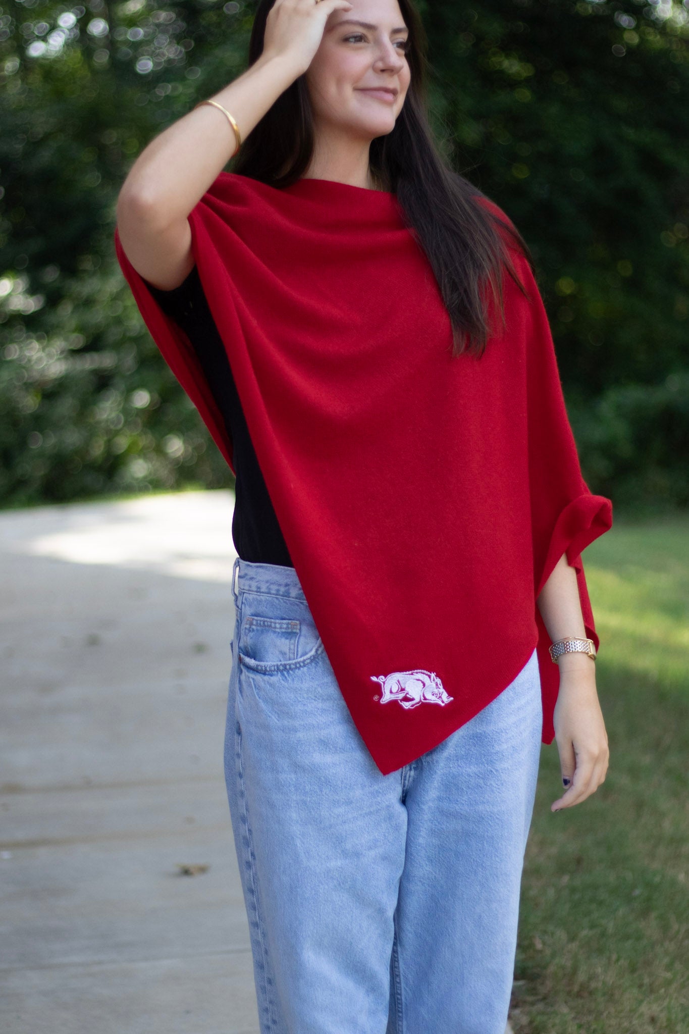 Arkansas Razorback Collegiate Cashmere Poncho by FOSTER