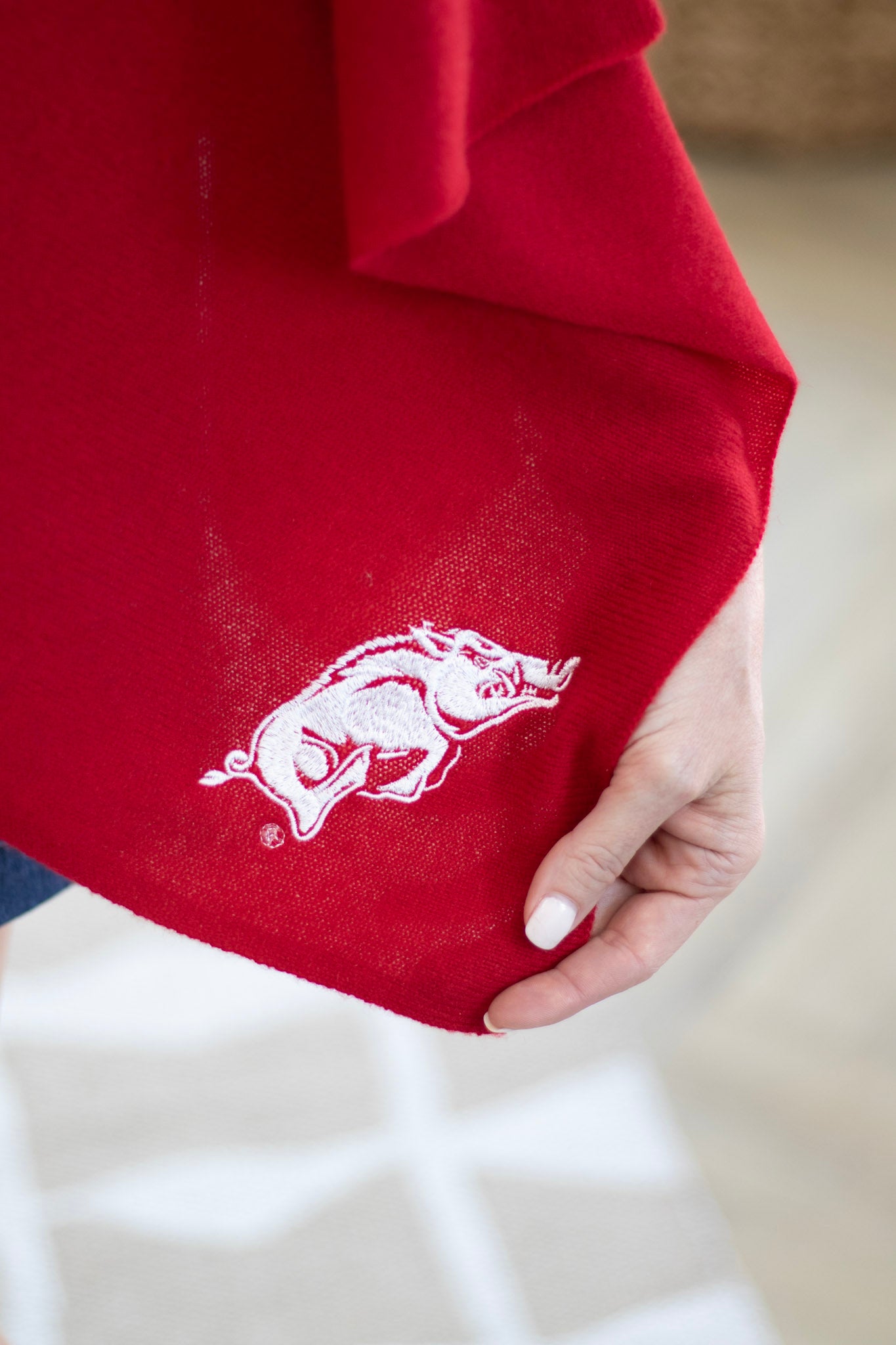 Arkansas Razorback Collegiate Cashmere Poncho by FOSTER