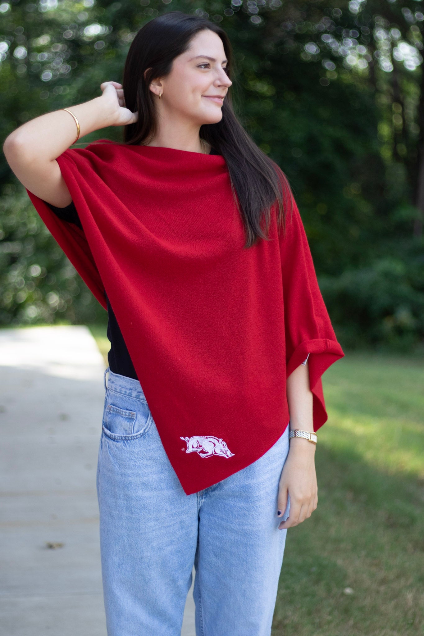 Arkansas Razorback Collegiate Cashmere Poncho by FOSTER