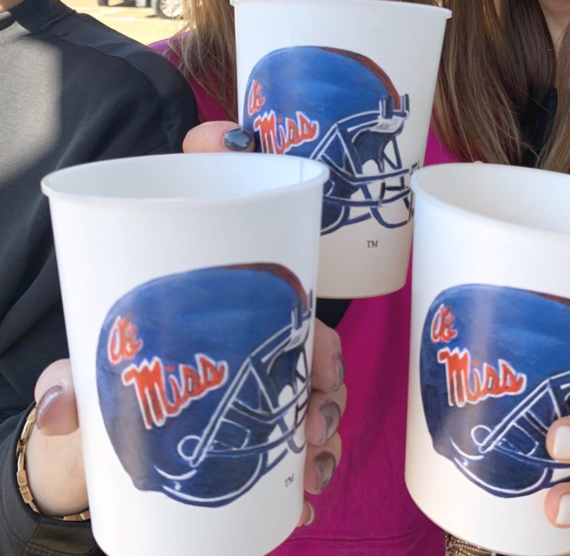 Ole Miss Rebels Football Helmet Tailgate Cup Set