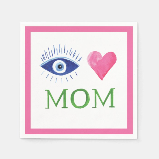I Heart Mom Napkin Set (PINK)