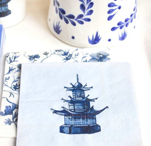 Blue Pagoda Napkin Set
