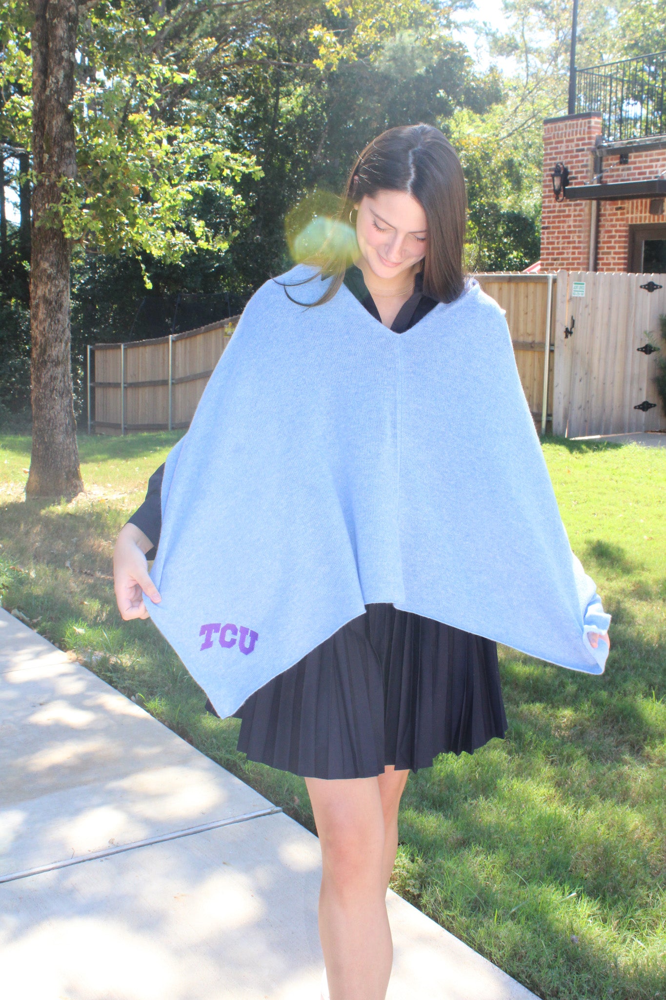 TCU Horned Frogs Collegiate Cashmere Poncho by FOSTER