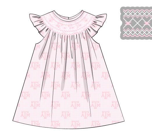 Texas A&M Girl's Smocked Dress