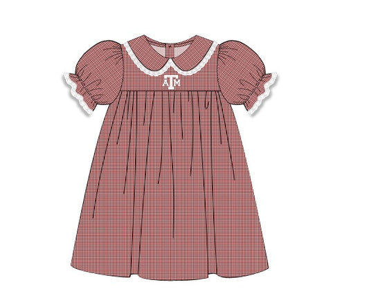 Texas A&M Knit Gingham Dress