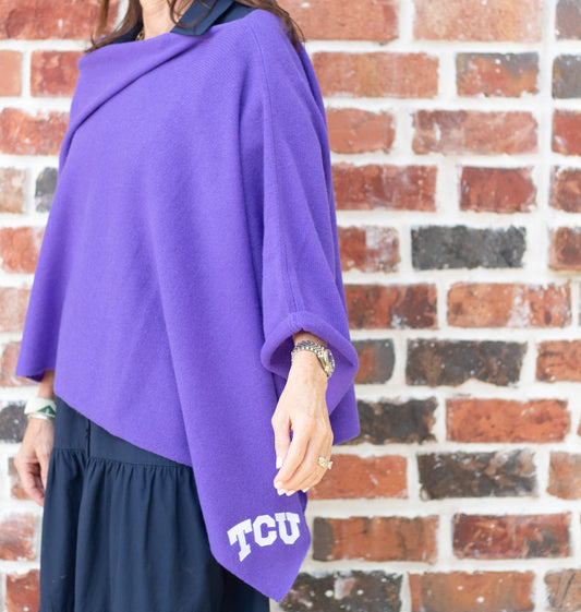 TCU Horned Frogs Collegiate Cashmere Poncho by FOSTER