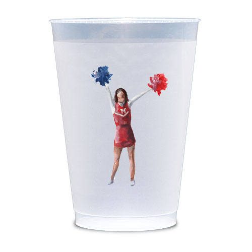 Ole Miss Cheerleader Frost-Flex Cup Set, Set of 10, Ole Miss Plastic Cups, Ole Miss Tailgate Cups