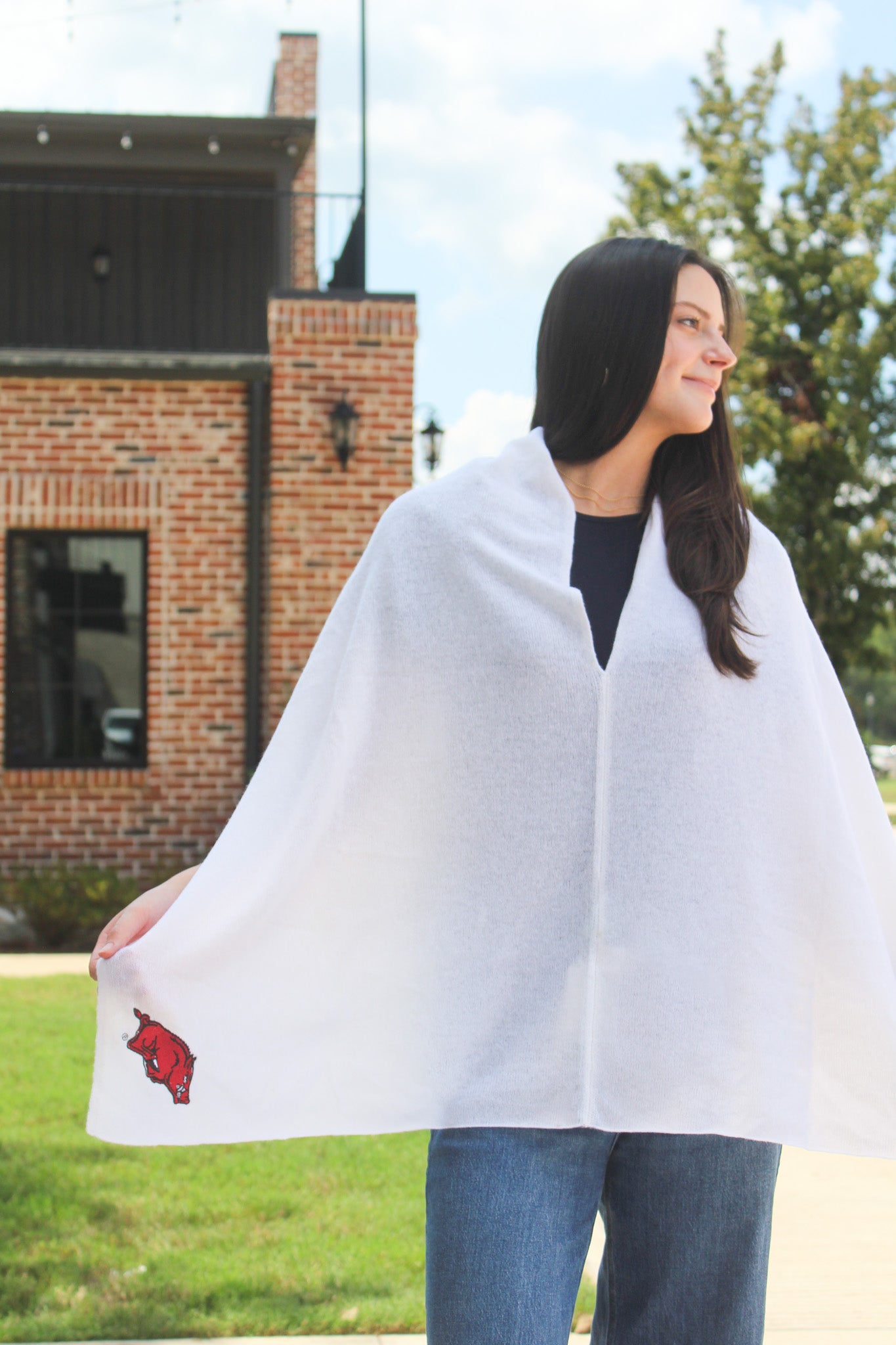 Arkansas Razorback Collegiate Cashmere Poncho by FOSTER